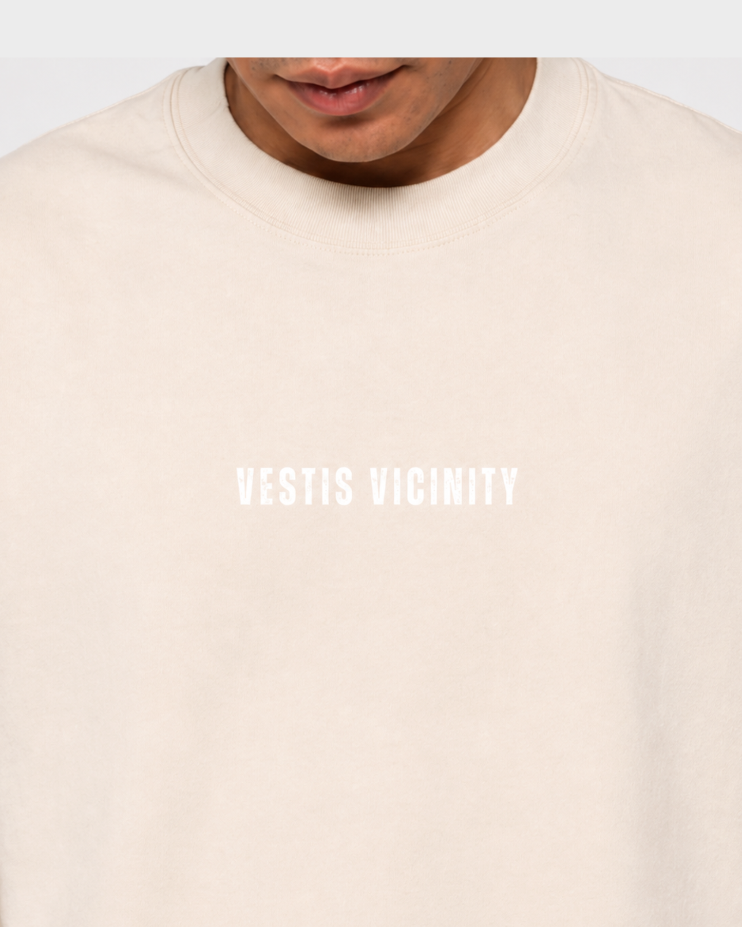 Oversized Beige Acid Wash Signature T-shirt