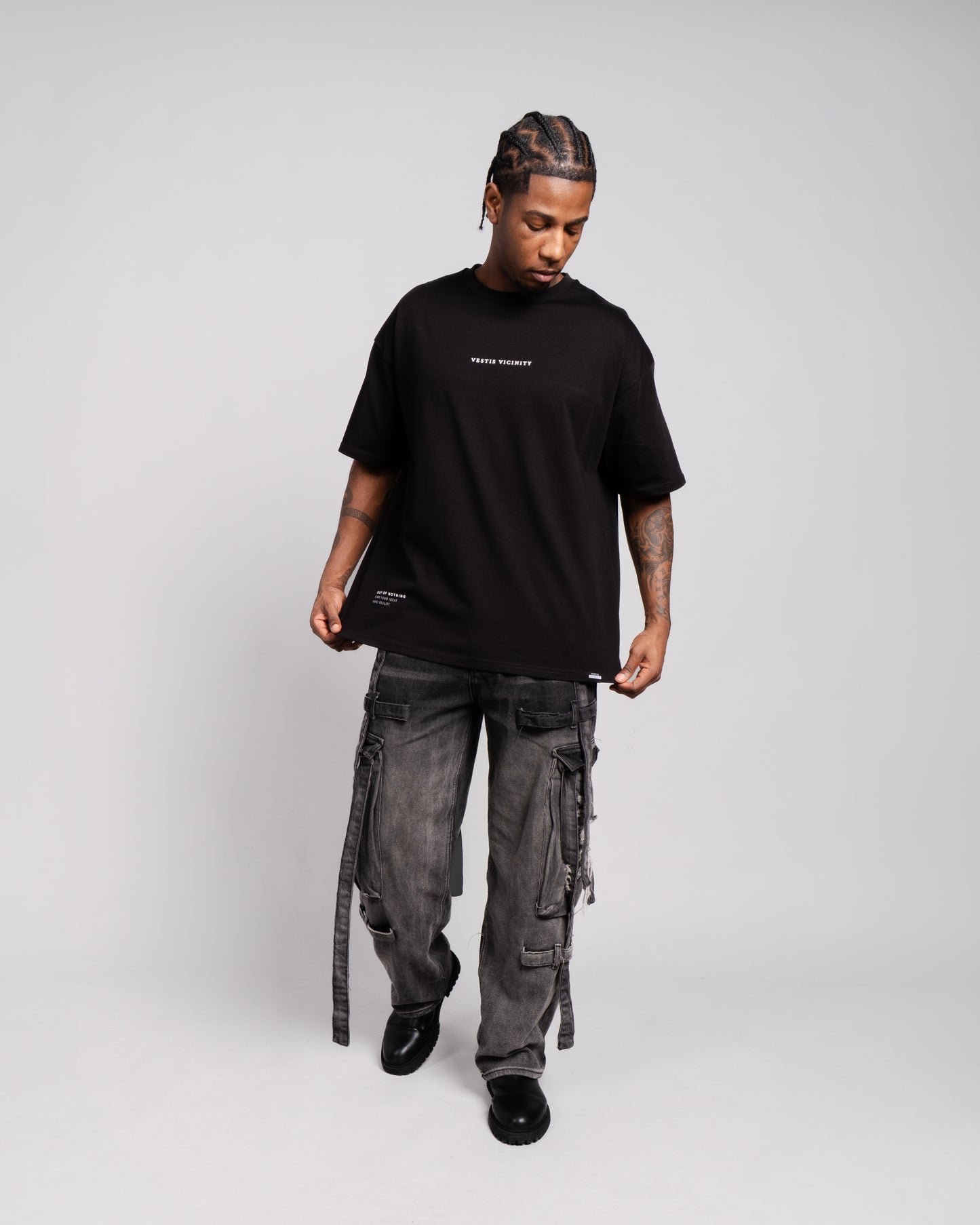 Black Oversized Graphic T-Shirt - Japanese