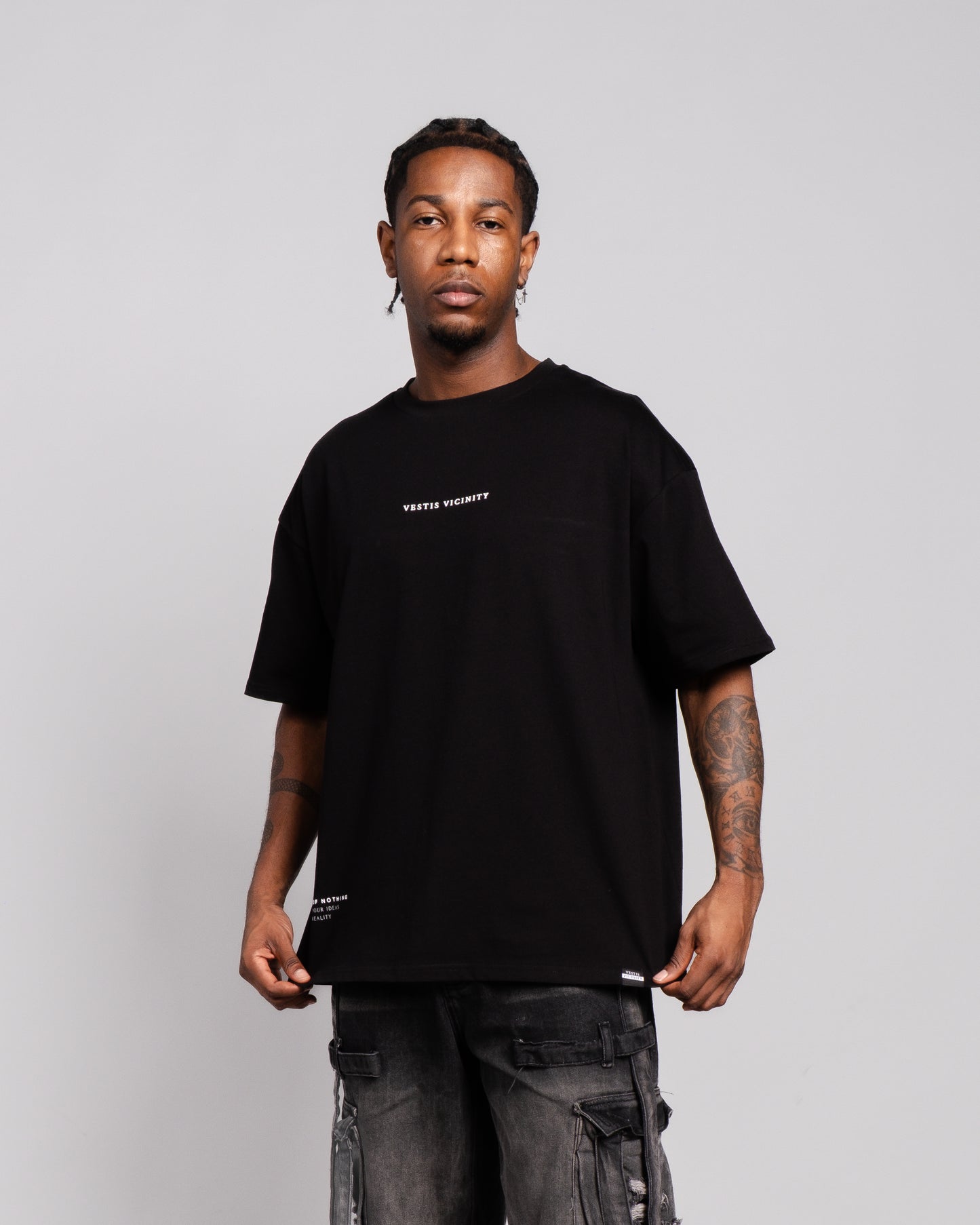 Black Oversized Graphic T-Shirt - Japanese