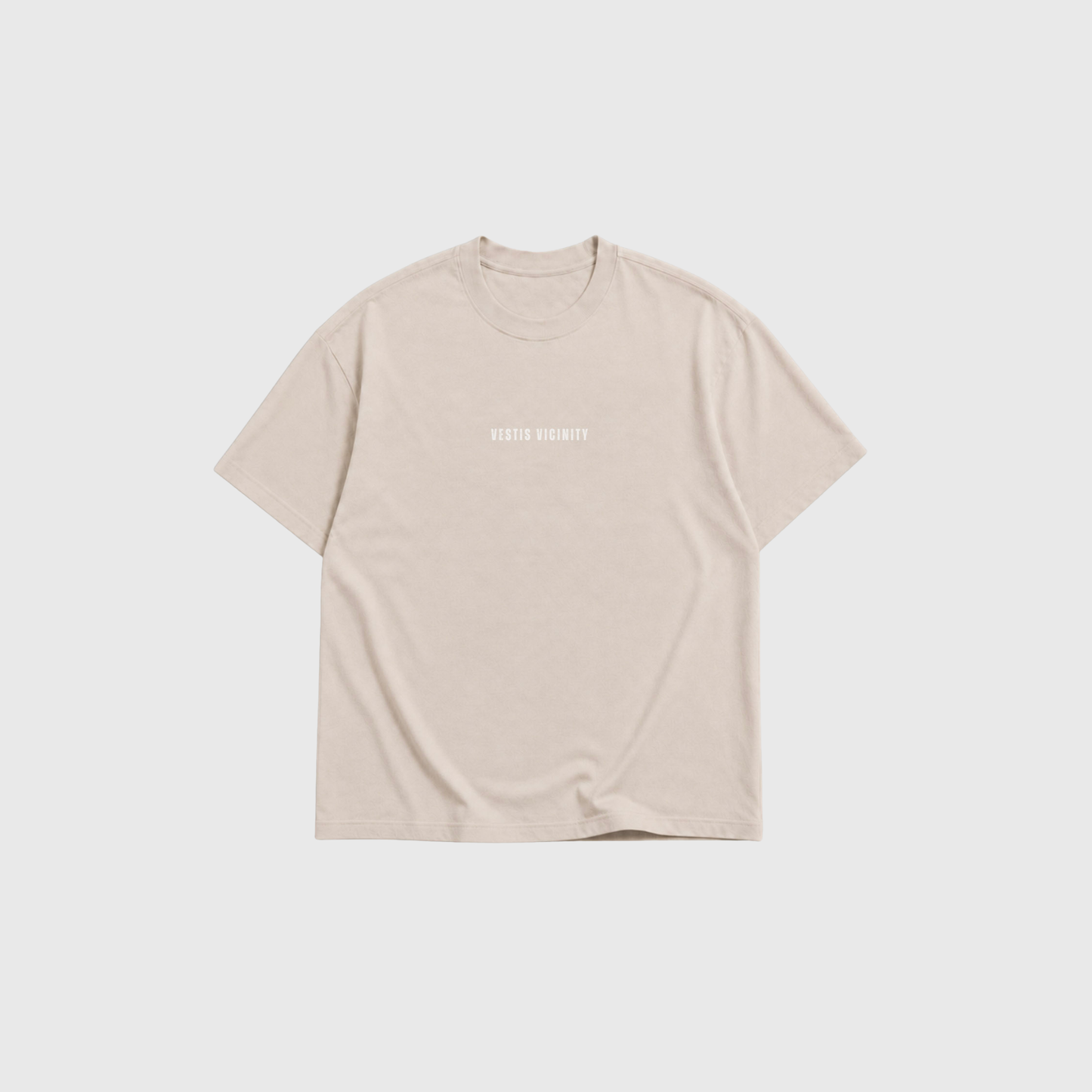 Oversized Beige Acid Wash Signature T-shirt