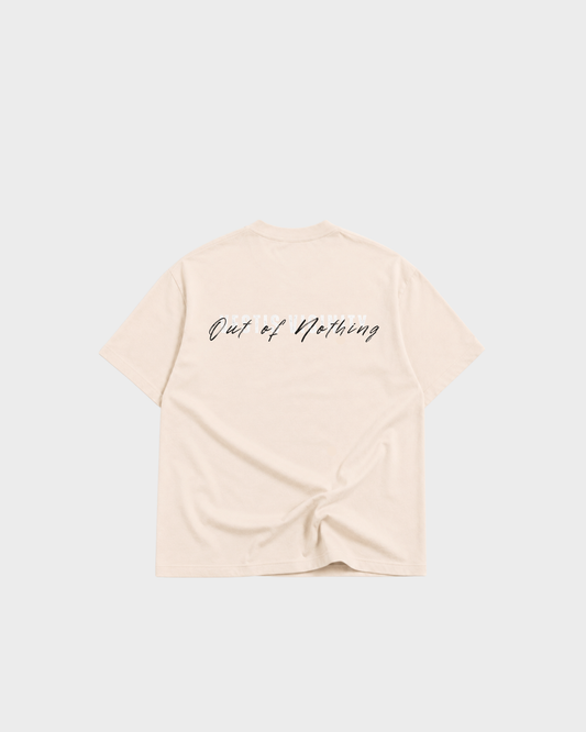 Oversized Beige Acid Wash Signature T-shirt