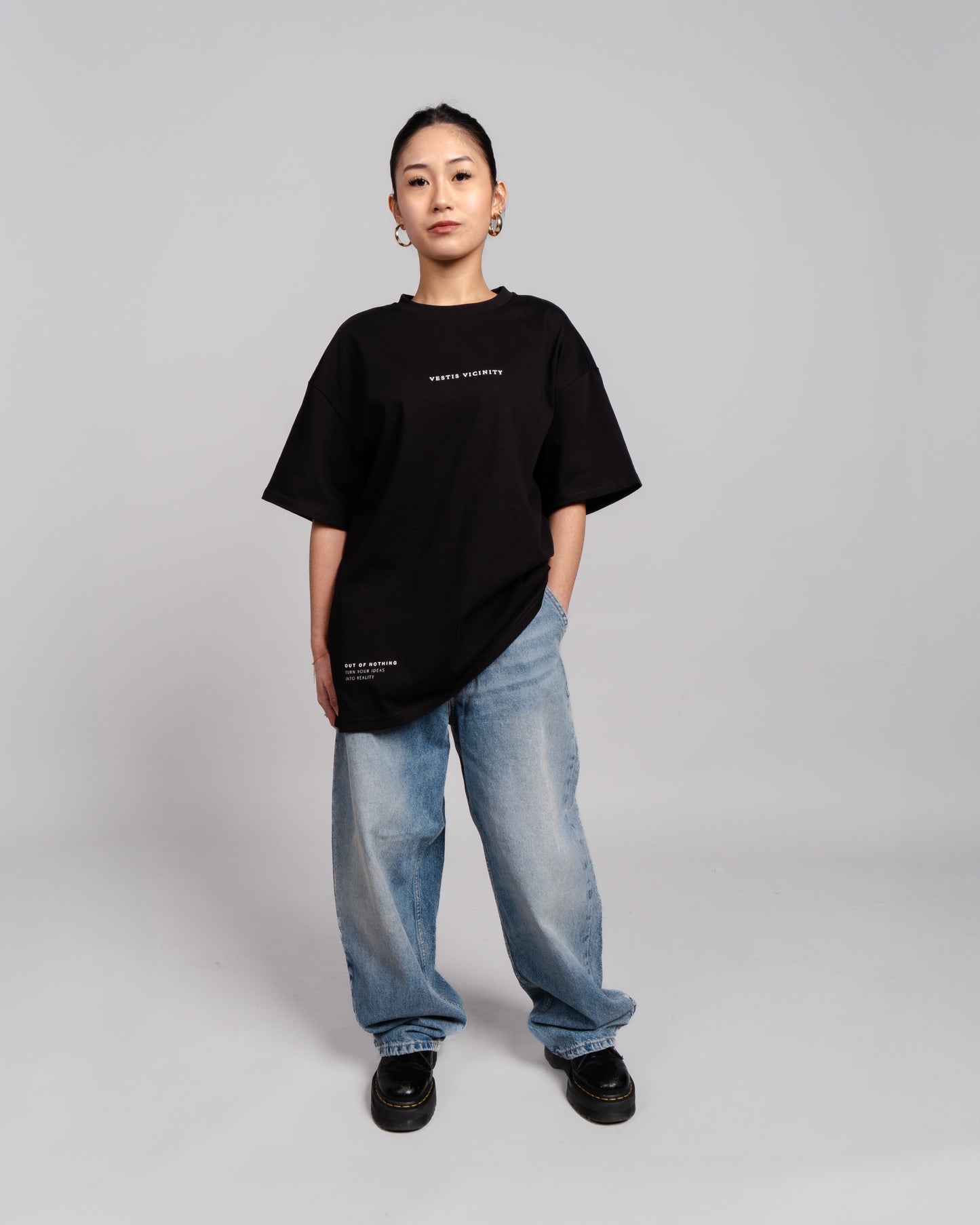 Black Oversized Graphic T-Shirt - Stoic
