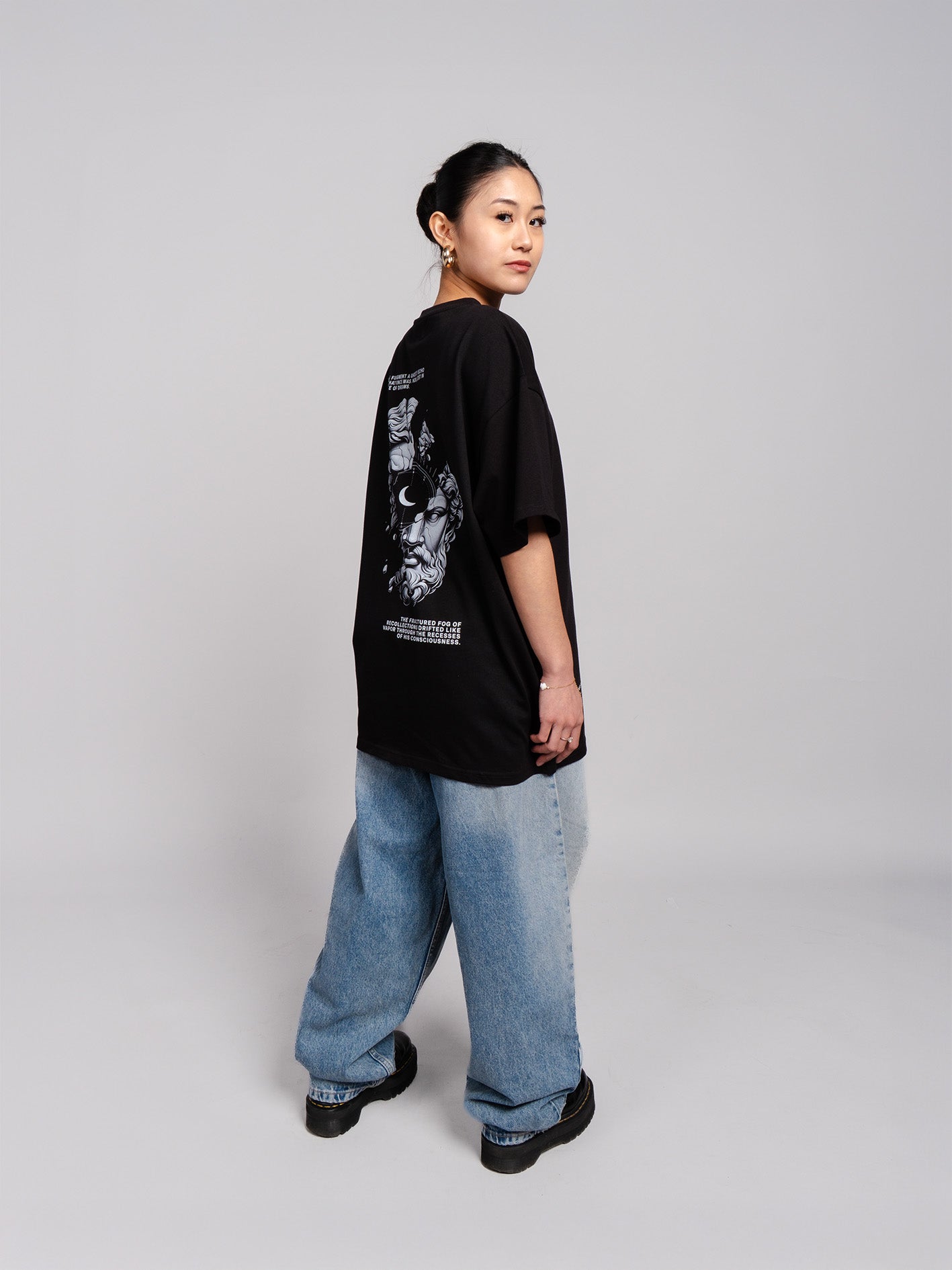 Black Oversized Graphic T-Shirt - Stoic